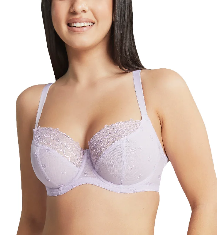Bra with underbust support for better breast lift Cleo by Panache Blossom Balconnet Underwire Bra (10581) - Lilac Bra with underbust support for better breast lift Cleo by Panache Blossom Balconnet Underwire Bra (10581) - Lilac