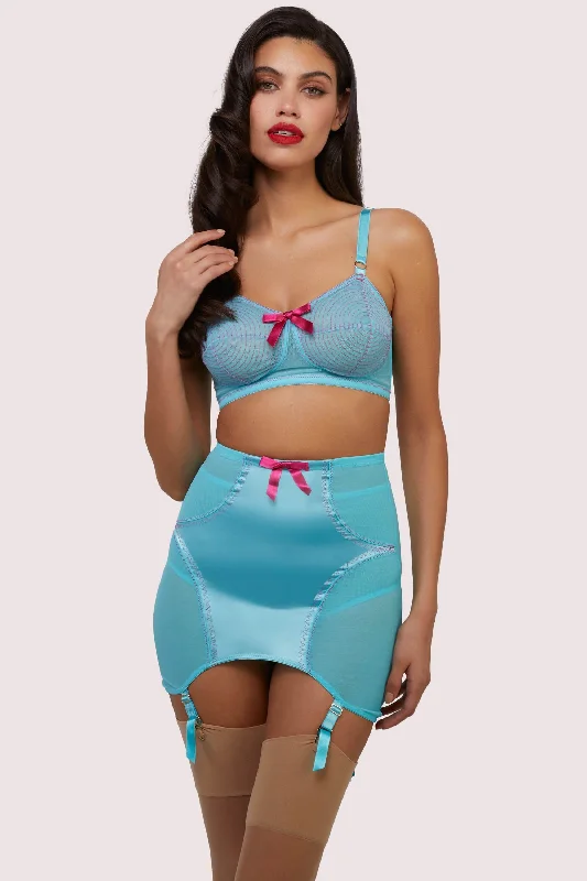 supportive sports bras for runningCleo Contrast Stitch Mesh Spiral Retro Set