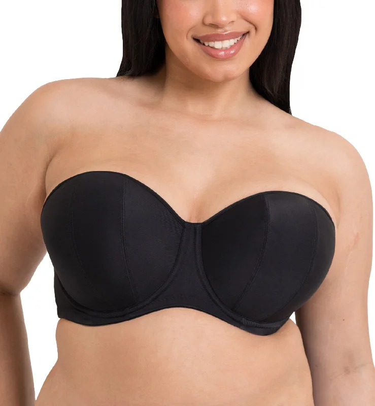 Plus - size bras designed for larger cup sizes and fuller figures Curvy Kate Luxe Multiway Strapless Underwire Bra (CK2601) - Jet Black Plus - size bras designed for larger cup sizes and fuller figures Curvy Kate Luxe Multiway Strapless Underwire Bra (CK2601) - Jet Black