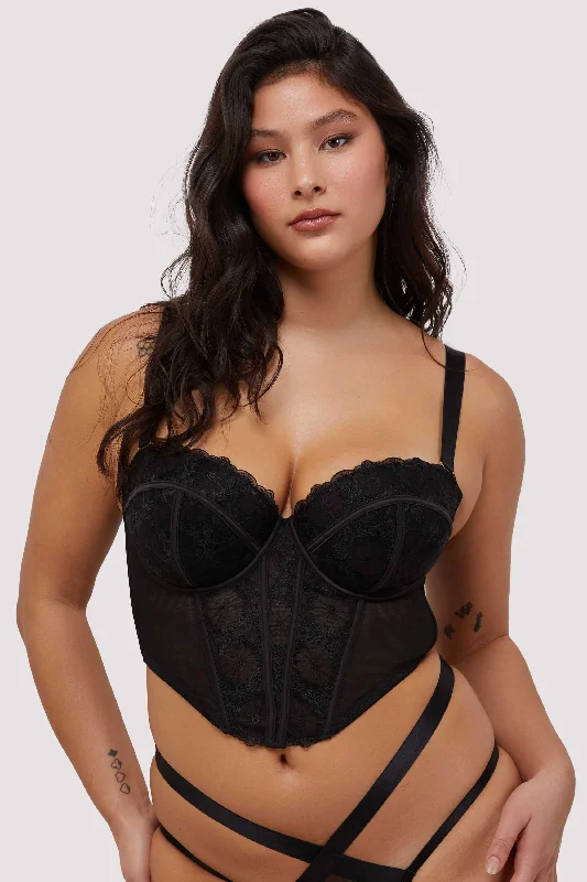 lace balconette bras for a luxurious feelDaisy Embroidery Strapless Bustier
