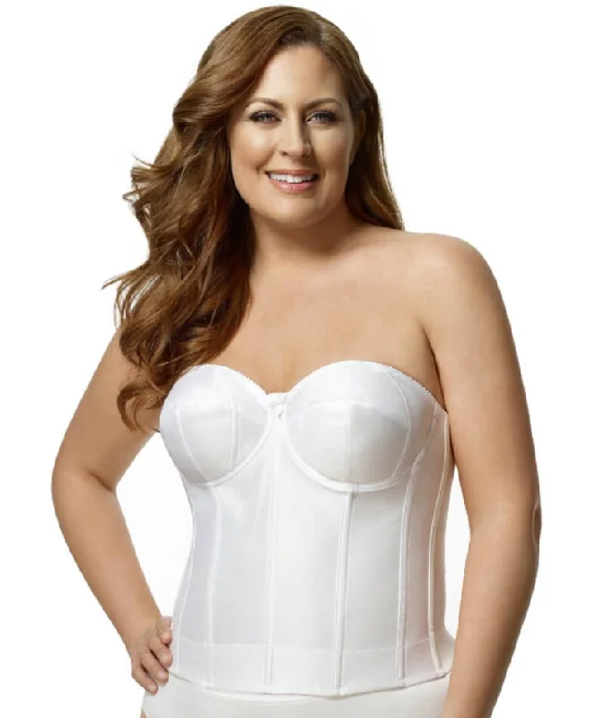 wireless bras for a natural feelElila Underwired Satin Strapless Longline - White