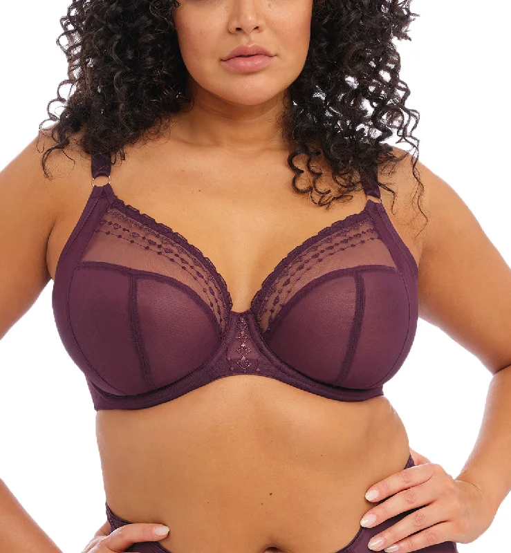 Bra with a built - in underwire for enhanced support Elomi Matilda Banded Plunge Underwire Bra (8900) - Wine Diamond Bra with a built - in underwire for enhanced support Elomi Matilda Banded Plunge Underwire Bra (8900) - Wine Diamond