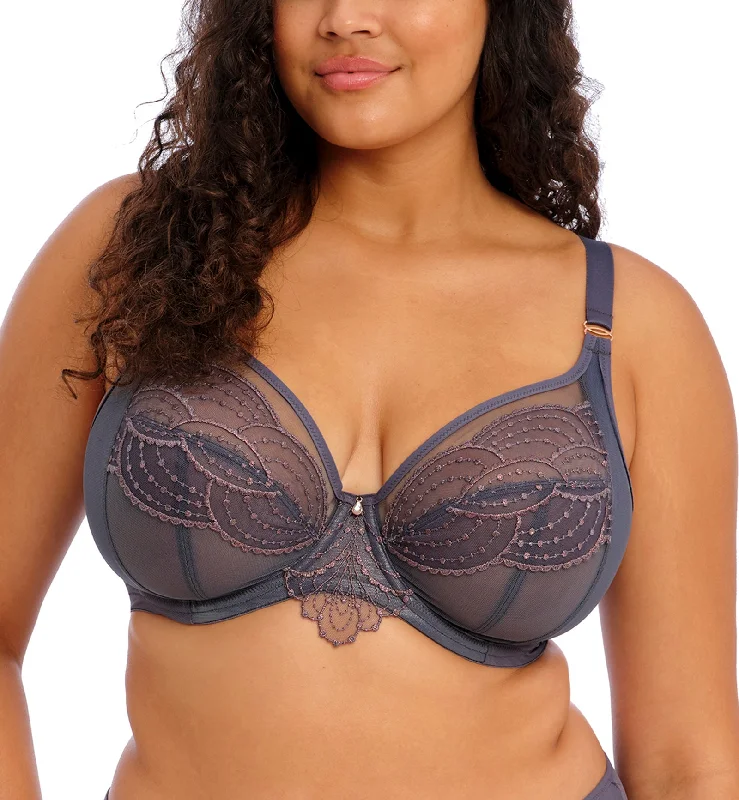 Long - line bras for added support and a slimming effect Elomi Priya Plunge Underwire Bra (4550) - Storm Long - line bras for added support and a slimming effect Elomi Priya Plunge Underwire Bra (4550) - Storm