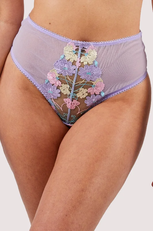 Bra with a non - padded cup for a natural feel Luna Pastel Embroidered High Waisted Thong Bra with a non - padded cup for a natural feel Luna Pastel Embroidered High Waisted Thong