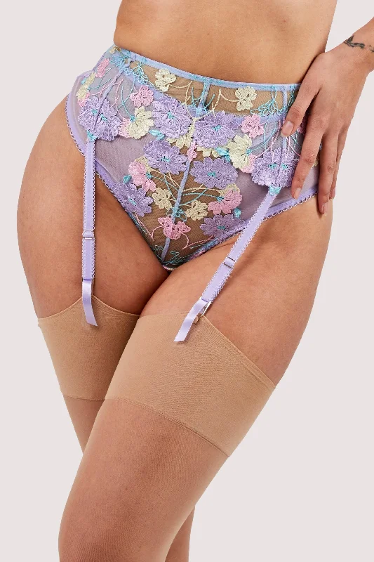 Bra with a reversible design for double the style options Luna Pastel Embroidered Picot Elastic Suspender Bra with a reversible design for double the style options Luna Pastel Embroidered Picot Elastic Suspender