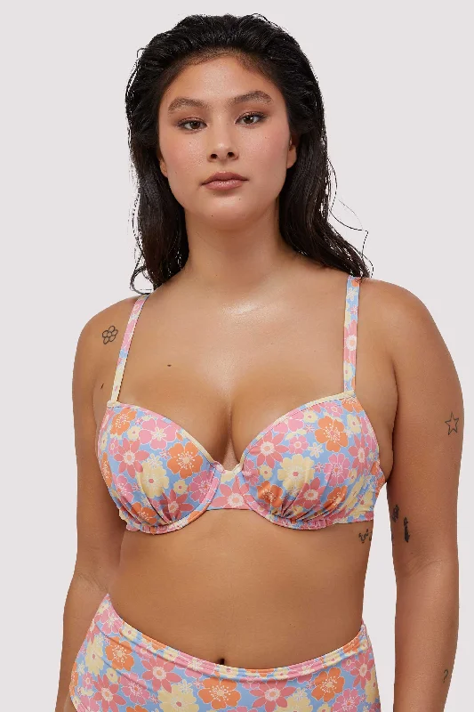 bralette bras for a trendy and comfortable styleFloral Plunge Bikini Top Fuller Bust Exclusive