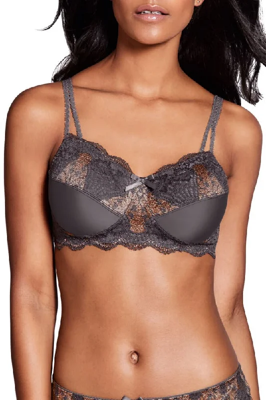 Bra with a racerback design for better mobility​ Florence Non Wired Bra - Grey / Copper #44565