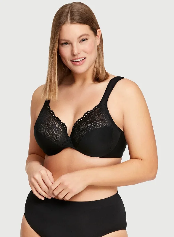strapless lace bras for formal eventsGlamorise: Wonderwire Plunge Bra With Padded Straps Black