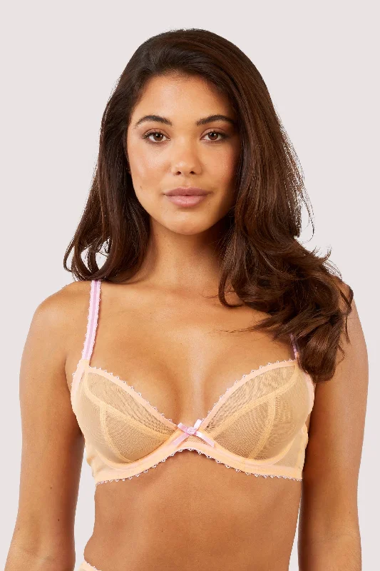 moisture wicking convertible brasGrace Orange Supportive Plunge Net Bra