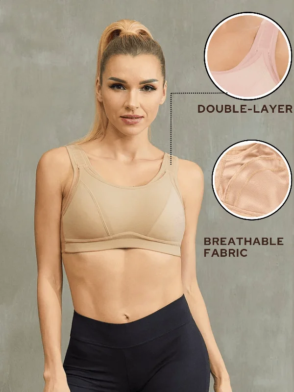 Bra with a solid color for a classic and versatile option High Impact Bounce Adjustable Workout Bra Nude Bra with a solid color for a classic and versatile option High Impact Bounce Adjustable Workout Bra Nude