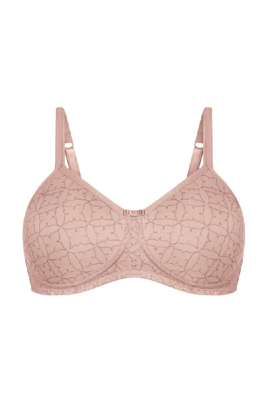 Bra with a low - cut cup for a more revealing style Lola Padded Non-Wired Bra - light taupe / dark taupe #44626 Bra with a low - cut cup for a more revealing style Lola Padded Non-Wired Bra - light taupe / dark taupe #44626
