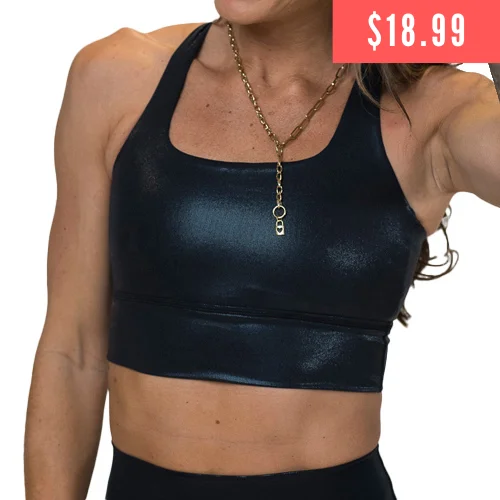 seamless wireless bras for everyday comfortLongline Bra | Faux Leather