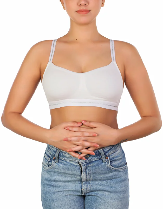 moisture wicking sports bras for sweaty workoutsLOSHA DOUBLE LAYERED COTTON WIREFREE BRA WITH GLITTER ELASTIC WAIST BAND -WHITE moisture wicking sports bras for sweaty workoutsLOSHA DOUBLE LAYERED COTTON WIREFREE BRA WITH GLITTER ELASTIC WAIST BAND -WHITE