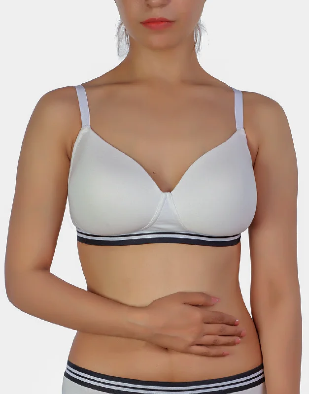 balconette push up bras for a lifted lookLOSHA LIGHTLY PADDED NON WIRED TSHIRT BRA WITH STRIPED ELASTIC WAIST BAND-WHITE balconette push up bras for a lifted lookLOSHA LIGHTLY PADDED NON WIRED TSHIRT BRA WITH STRIPED ELASTIC WAIST BAND-WHITE