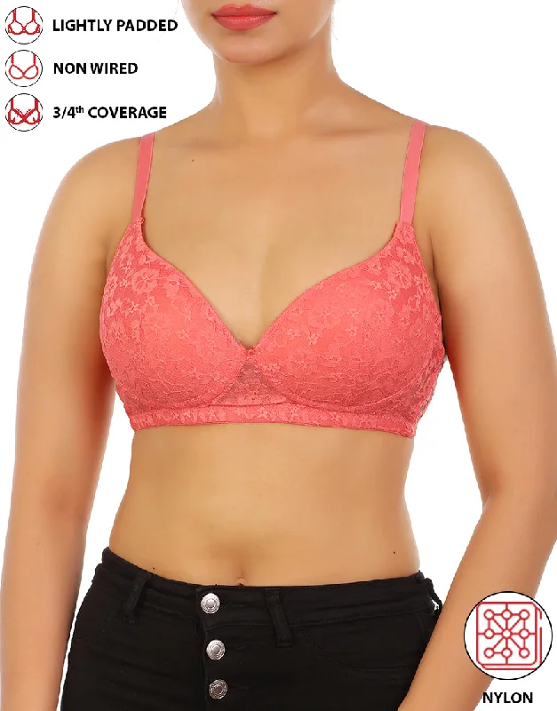 full cup nursing bras for better milk flowLOSHA LIGHTLY PADDED WIRE-FREE 3/4TH COVERAGE ALL OVER LACE BRA- GEORGIA PEACH full cup nursing bras for better milk flowLOSHA LIGHTLY PADDED WIRE-FREE 3/4TH COVERAGE ALL OVER LACE BRA- GEORGIA PEACH