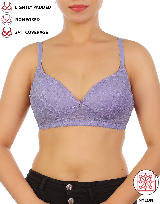 supportive sports bras for runningLOSHA LIGHTLY PADDED WIRE-FREE 3/4TH COVERAGE ALL OVER LACE BRA- VOILET TULIP supportive sports bras for runningLOSHA LIGHTLY PADDED WIRE-FREE 3/4TH COVERAGE ALL OVER LACE BRA- VOILET TULIP