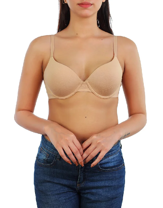 plunge wireless bras for a natural lookLOSHA WIRED LEVEL 2 PUSH-UP BRA WITH POWER MESH WINGS -SKIN plunge wireless bras for a natural lookLOSHA WIRED LEVEL 2 PUSH-UP BRA WITH POWER MESH WINGS -SKIN