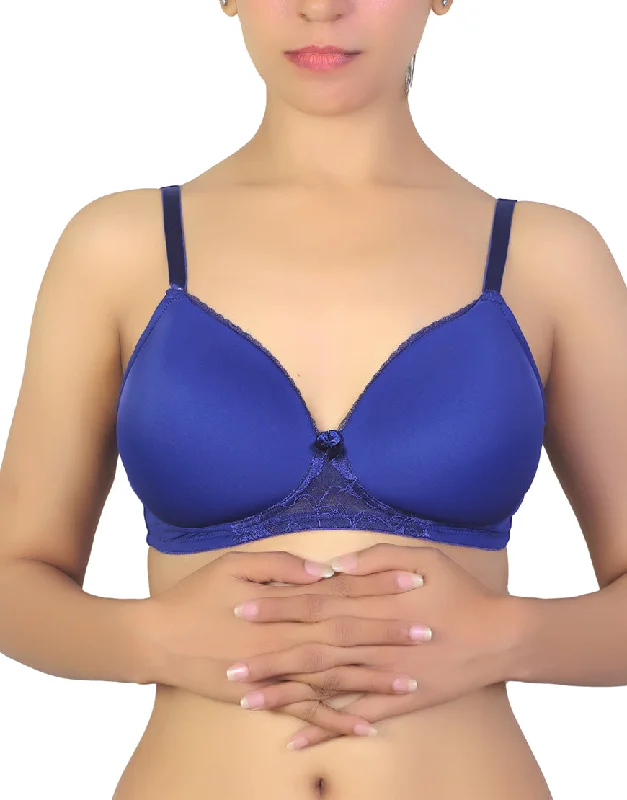 full cup padded bras for enhanced shapeLosha Wireless Go To T-Shirt Bra With a Touch Of Lace-BLUE DEPTHS full cup padded bras for enhanced shapeLosha Wireless Go To T-Shirt Bra With a Touch Of Lace-BLUE DEPTHS