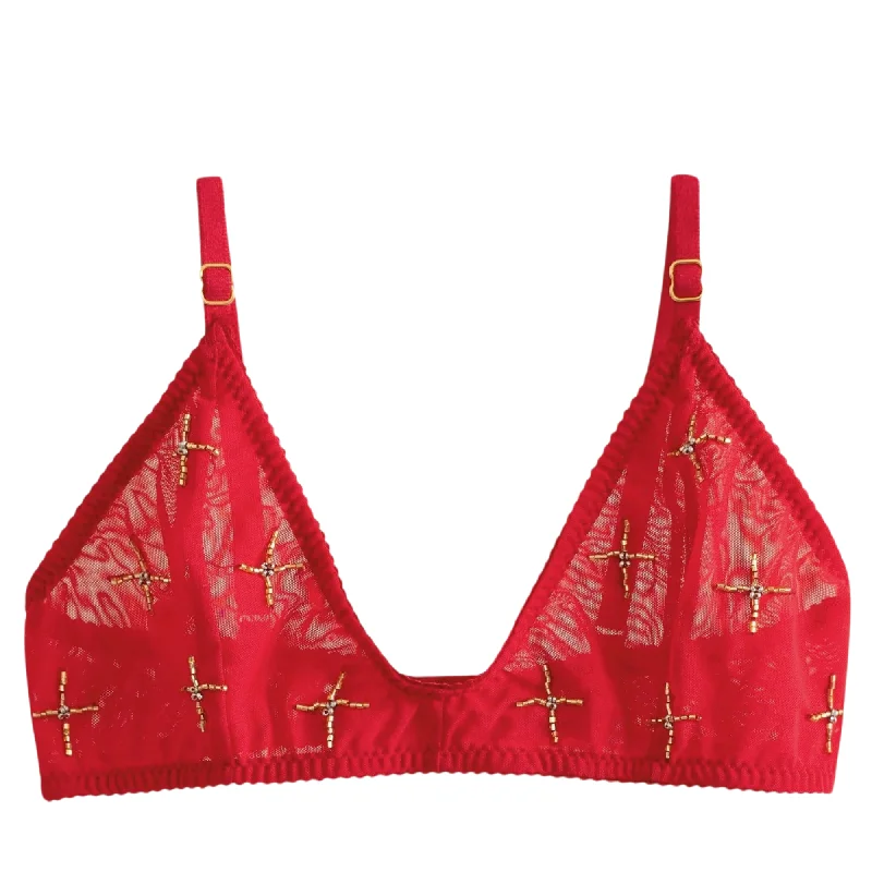 Bra with a satin - lined cup for a smooth and comfortable fit Love and Swans Santa Muerte Bralette Bra with a satin - lined cup for a smooth and comfortable fit Love and Swans Santa Muerte Bralette