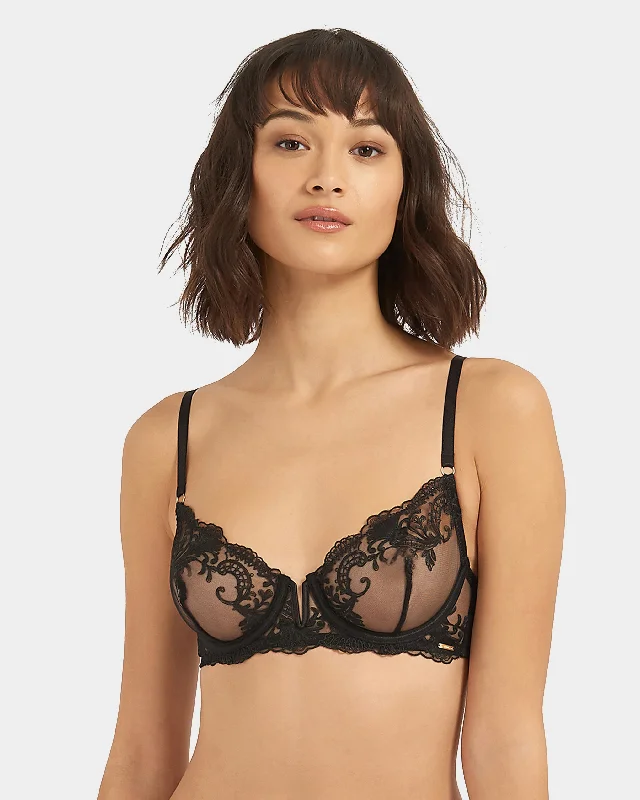 supportive underwire bras for large bustsMarseille Wired Bra Black