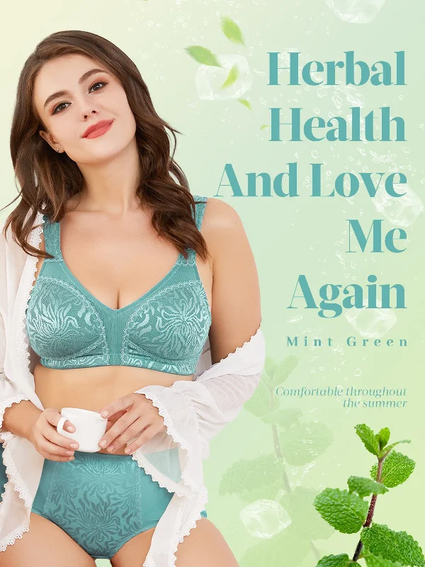 Bra with a plus - size customized fit option for a perfect fit Minimizer Full Coverage Bra Non Padded Wire-free Mint Green Bra with a plus - size customized fit option for a perfect fit Minimizer Full Coverage Bra Non Padded Wire-free Mint Green