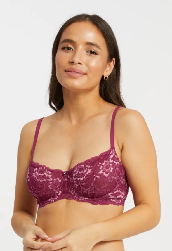 Bra with a plus - size long - line design for a slimming effect Montelle Flirt Lace Demi Bra Bra with a plus - size long - line design for a slimming effect Montelle Flirt Lace Demi Bra