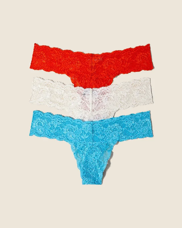 Bra with a built - in underwire for enhanced support​ Cutie Lr Thong 3 Pack