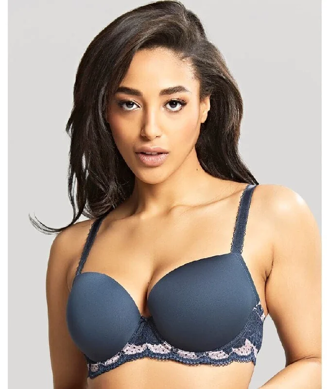 minimizer plus size bras for curvy figuresPanache Clara Moulded Sweetheart Underwire Bra - Navy Pearl