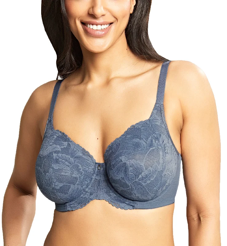 Plus - size bras designed for larger cup sizes and fuller figures​ Panache Radiance Full Coverage Underwire Bra (10465) - Steel Blue