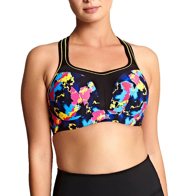 Bra with a half - cup design for a sexy and minimalist look Panache Power Underwire Sports Bra (5021) - Electric Print Bra with a half - cup design for a sexy and minimalist look Panache Power Underwire Sports Bra (5021) - Electric Print