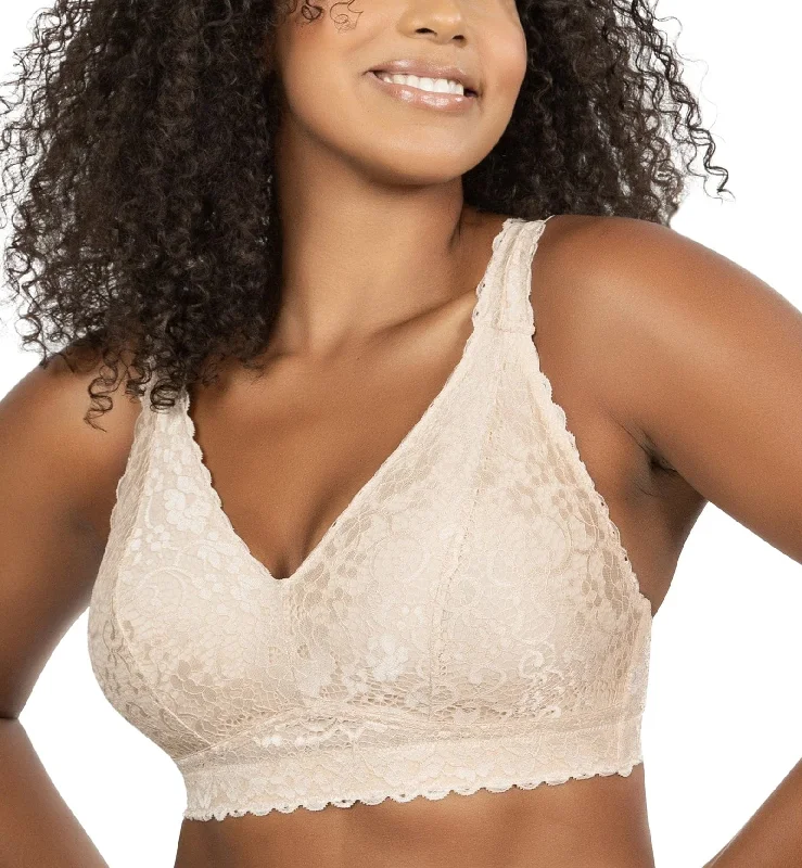 Unpadded bras for a natural and lightweight feel Parfait Adriana Banded Stretch Lace Wireless Bralette (P5482) - Bare Unpadded bras for a natural and lightweight feel Parfait Adriana Banded Stretch Lace Wireless Bralette (P5482) - Bare