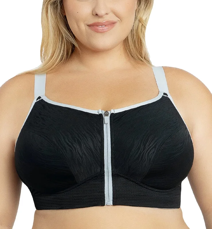 Bra with a wireless memory foam cup for ultimate comfort Parfait Wave Wire-free Front Zipper Sports Bra (P6052) - Black Bra with a wireless memory foam cup for ultimate comfort Parfait Wave Wire-free Front Zipper Sports Bra (P6052) - Black