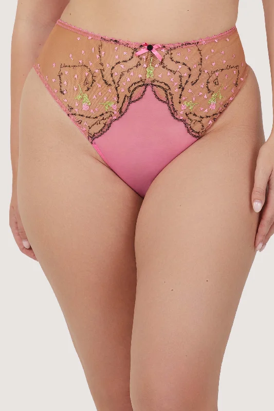 plus size bras with good supportSpank Me Pink and Nude Custom Embroidery High waist Thong