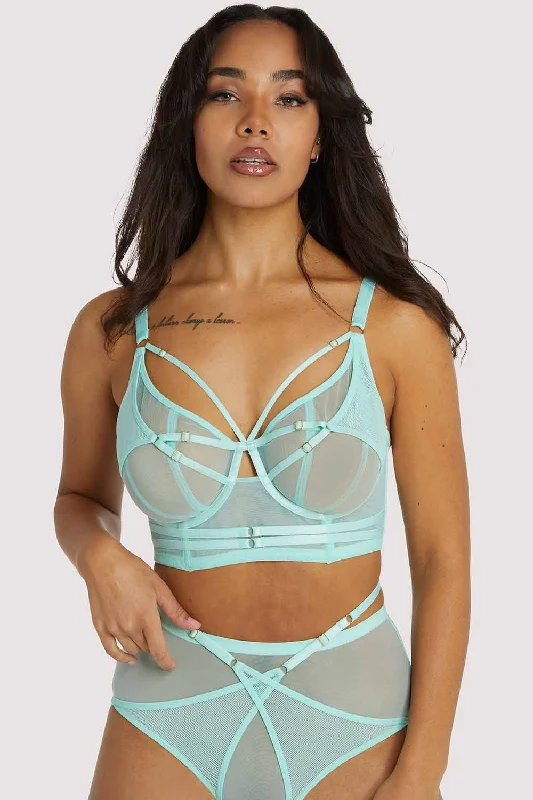 underwire sports bras for extra stabilityEddie Aqua Crossover Wrap Bra