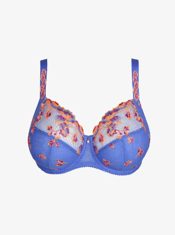 Bra with a mesh panel for added breathability​ Lenca Full Cup Bra - Blue Eyes