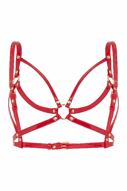 strapless lace bras for formal eventsOpen Harness Bra Red