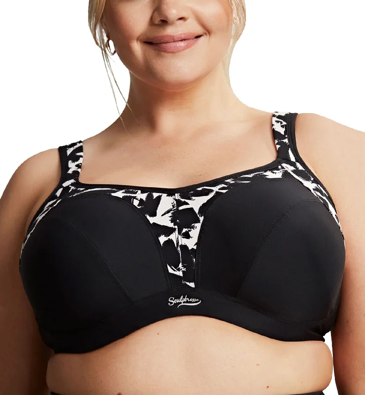 Strapless bras for wearing with strapless tops and dresses Sculptresse by Panache Non-padded Underwire Sports Bra (9441) - Mono Print Strapless bras for wearing with strapless tops and dresses Sculptresse by Panache Non-padded Underwire Sports Bra (9441) - Mono Print
