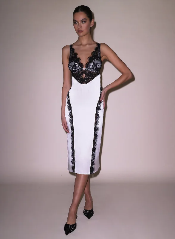 Full - cup bras providing maximum coverage and support​ Silk & Lace V Neck Dress