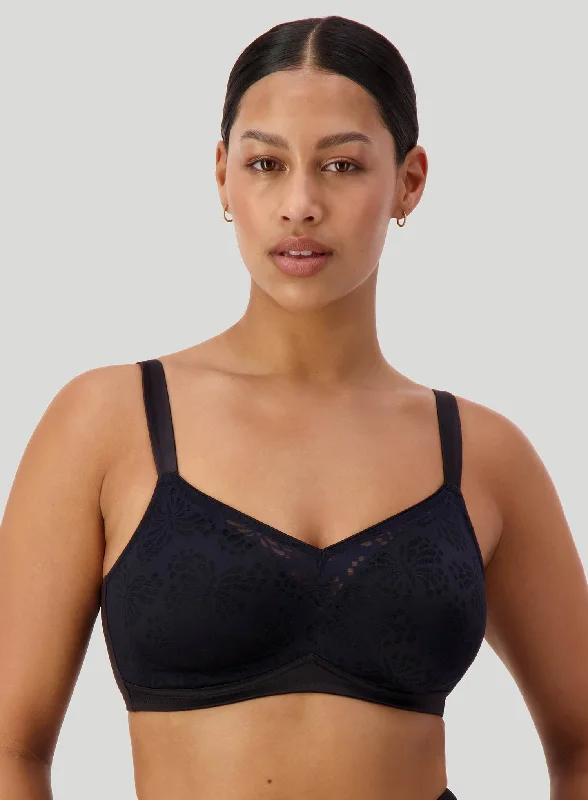 wireless bras for a natural feelTriumph: Lacy Minimiser N Wirefree Bra Black