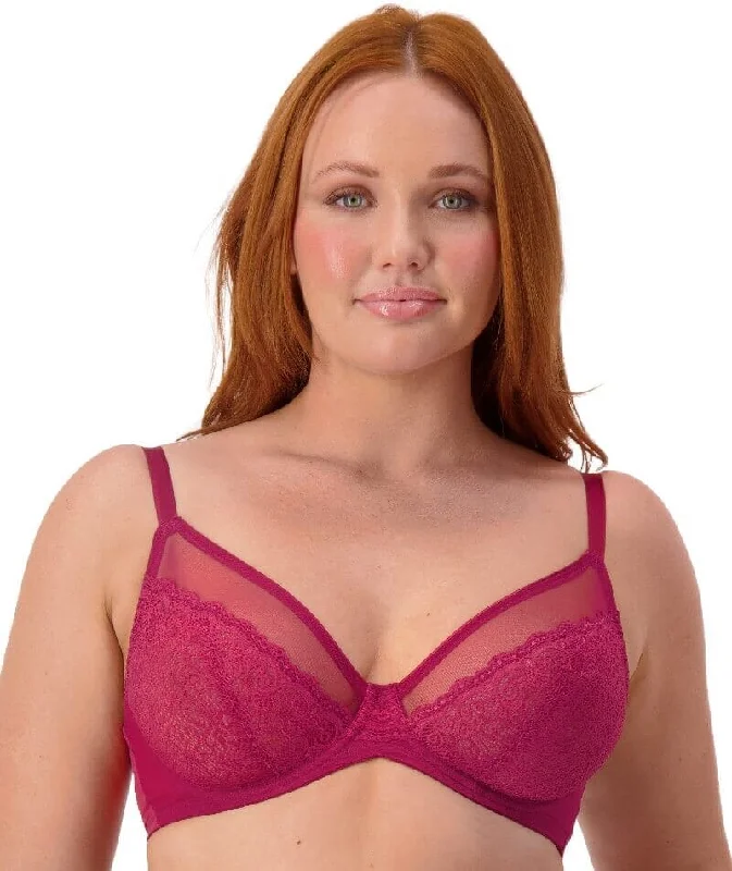 plus size bras with good supportTriumph Sheer Minimizer Bra - Bordeaux