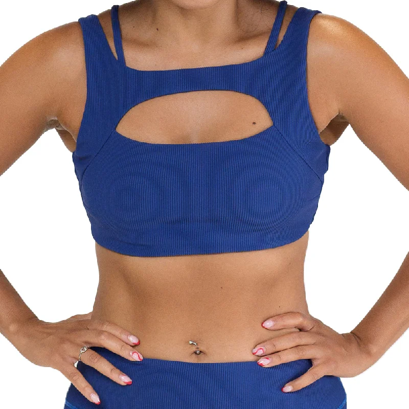 plus size bralette bras for comfortVista Bra | Navy Ribbed