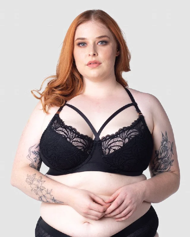 Bra with a high - cut cup for more coverage and support WARRIOR RACERBACK BLACK CONTOUR NURSING BRA - FLEXI UNDERWIRE Bra with a high - cut cup for more coverage and support WARRIOR RACERBACK BLACK CONTOUR NURSING BRA - FLEXI UNDERWIRE