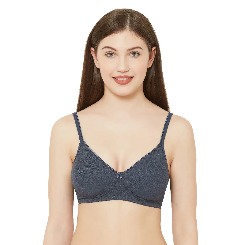 push up bras for enhanced cleavage1025 - Plain Mold T-Shirt Bra Melange Black