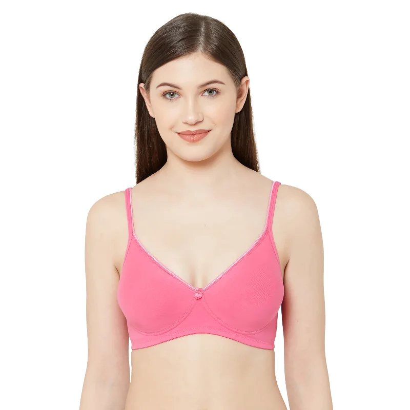 strapless bras for backless dresses1025 - Plain Mold T-Shirt Bra Melange Pink