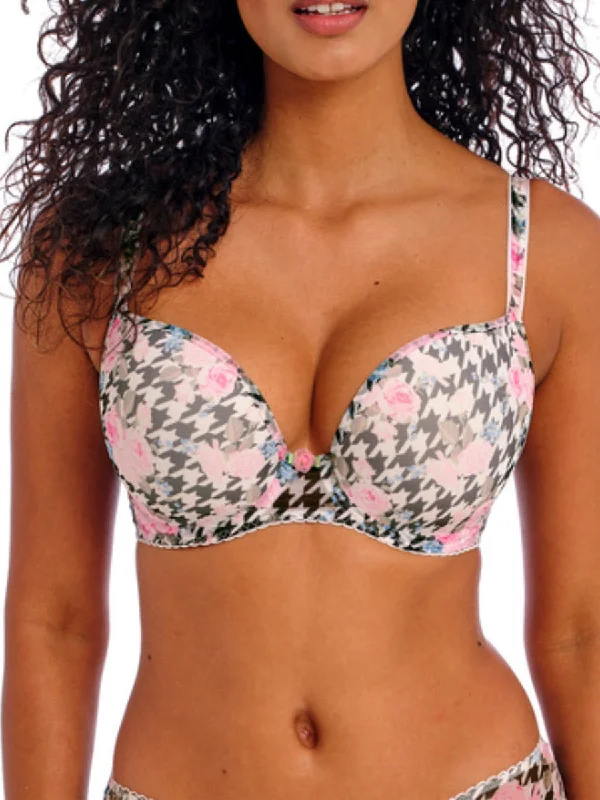 plunge bras for low cut topsRose Blossom Moulded Plunge T-Shirt Bra - Multi