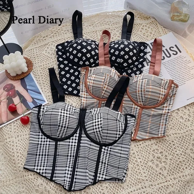 supportive underwire bras for large bustsHigh Quality Full Coverage Adjustable Straps Printed Removable Padded Crop Top-1991