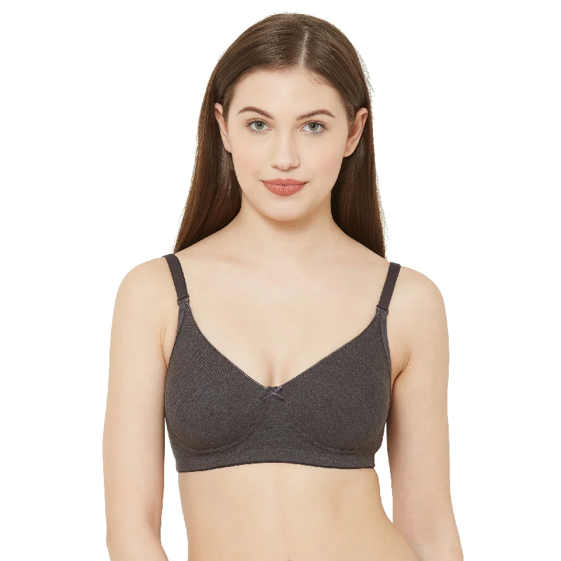 balconette bras for a sexy necklineSimran-Non Padded Non Wired Cotton Solid Bra Melange Black balconette bras for a sexy necklineSimran-Non Padded Non Wired Cotton Solid Bra Melange Black