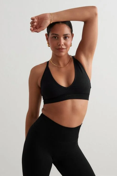 underwire bras with maximum supportShape Seamless Cross Back Bra | Black