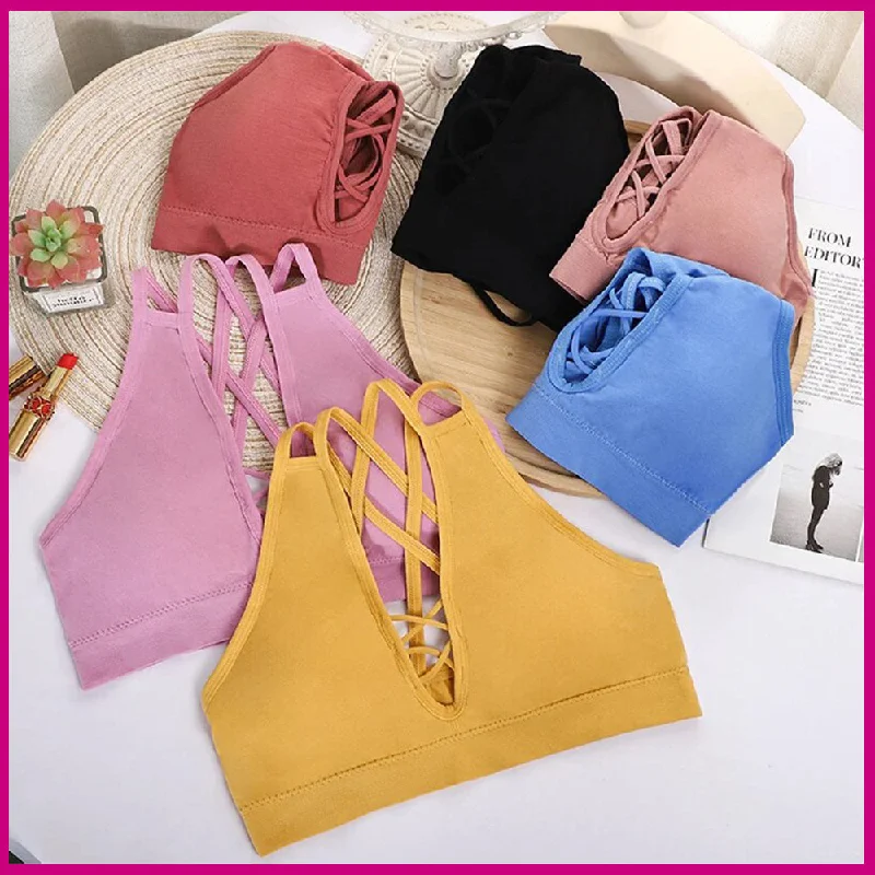 moisture wicking sports bras for sweaty workoutsSummer Crop Top V-neck hollow Out Sports Padded Bra 6836
