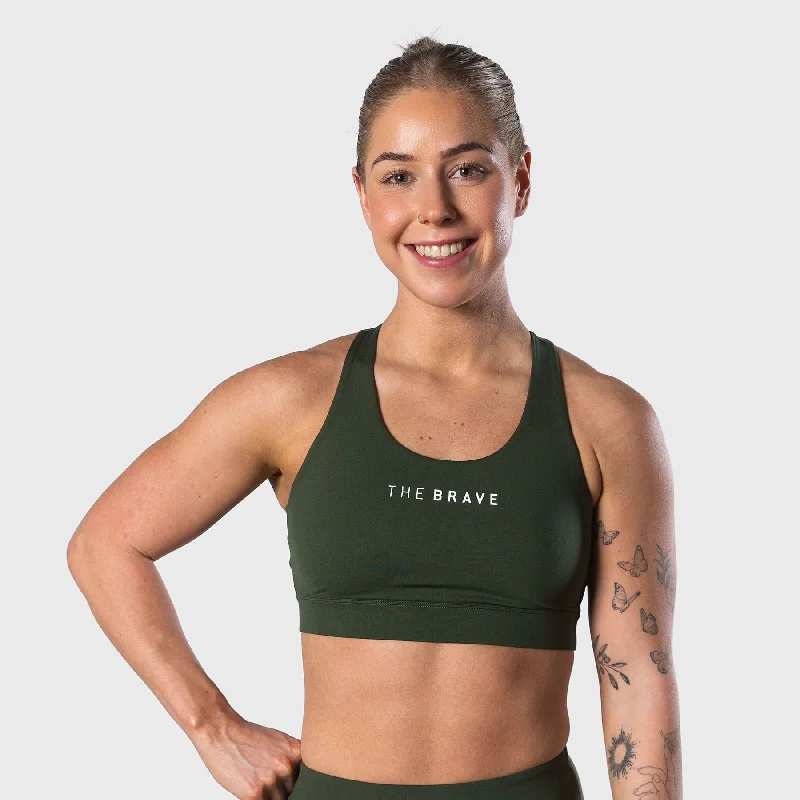 sexy backless push up brasTHE BRAVE - WOMEN'S SCULPT SPORTS BRA - DARK OLIVE